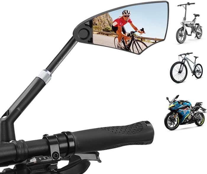 Rétroviseur De Vélo BriskMore - Miroir Convexe Réglable 360° Pour Guidon Plat