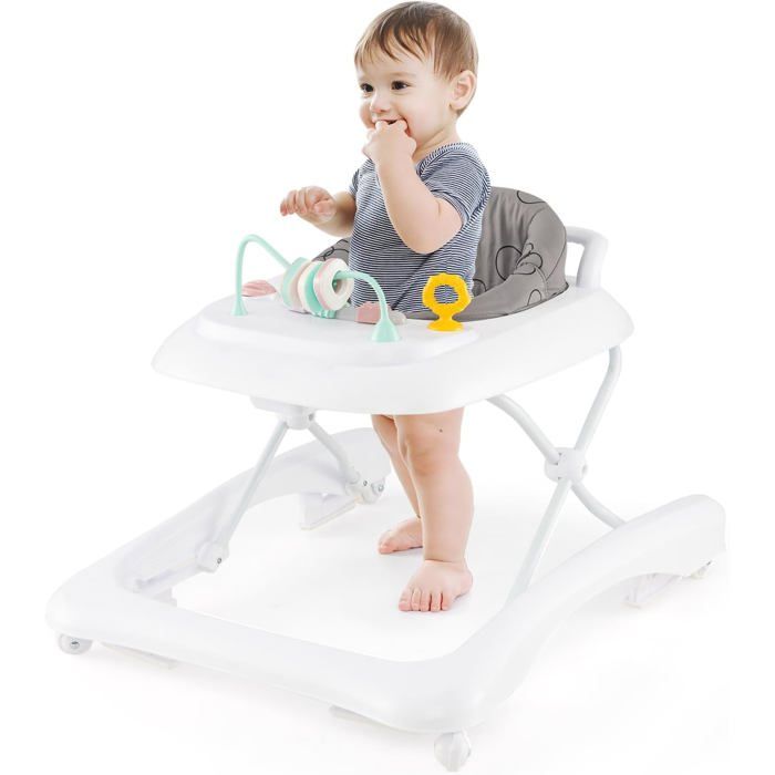 Logrn Trottur pour bébé 3 n 1 avc platau d'activités musical amovibl, Trottur bébé facilmnt pliabl, babywalkr à vitss réglabl, hautu au millur prix
