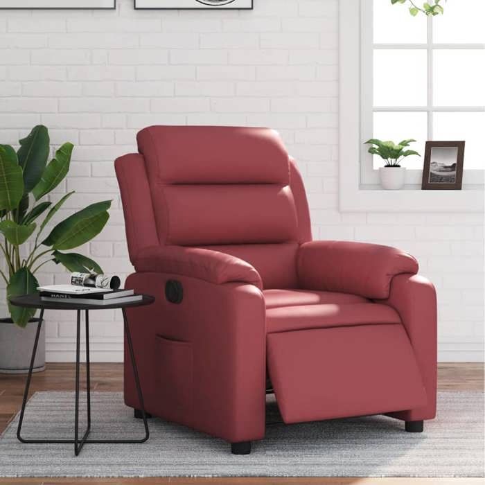 vidaXL Fauteuil Inclinable Électrique Chaise de Relaxation avec Dossier Siège avec Accoudoirs Salon Moderne Rouge 3205032