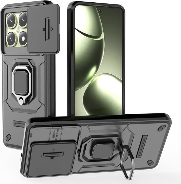 Pour Xiaomi 14T Coque Ultra Résistante Anti Choc avec Anneaubéquille Bague Anti Chute NOVAGO