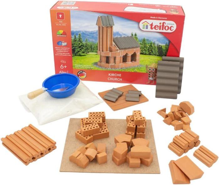 Kit De Construction Teifoc Petite Étable - 50 Pièces (briques Et Mortier) - Neuf
