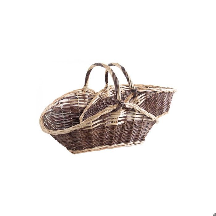 Lot De 2 Paniers à Bois En Feutre Pliables XXL - 55 X 30 X 40 Cm, Capacité 60 L - Pour Transporter Et Ranger Bois De Chauffage, Jouets, Linge - Charge Max 60 Kg - 12
