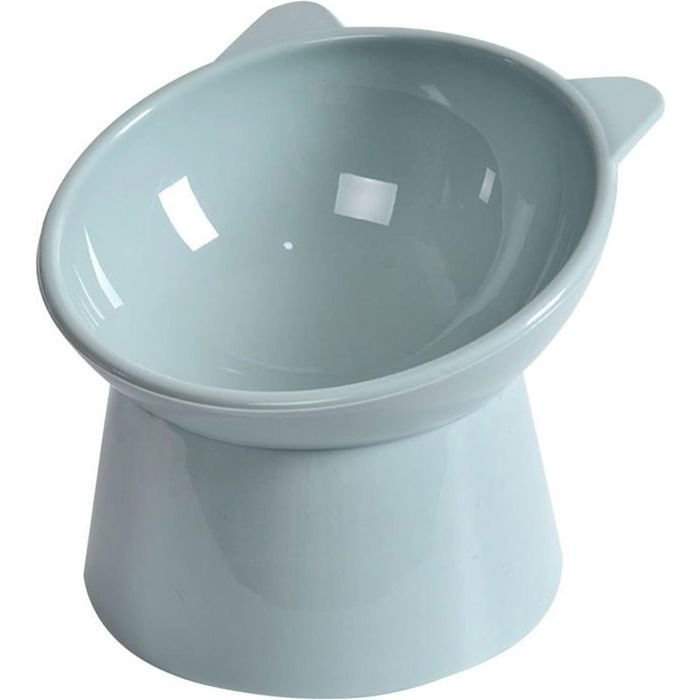 Gamelle inclinée pour chat - Respectueuse des moustaches anti-vomissements inclinée gamelle pour chat bleue
