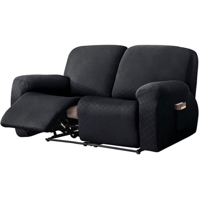 Elastique Canapé Relax Sofa Housse avec Poche 2 Place Fauteuil