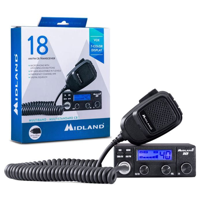Radio CB Midland 18 AM/FM/ASQ/VOX - Cdiscount Auto