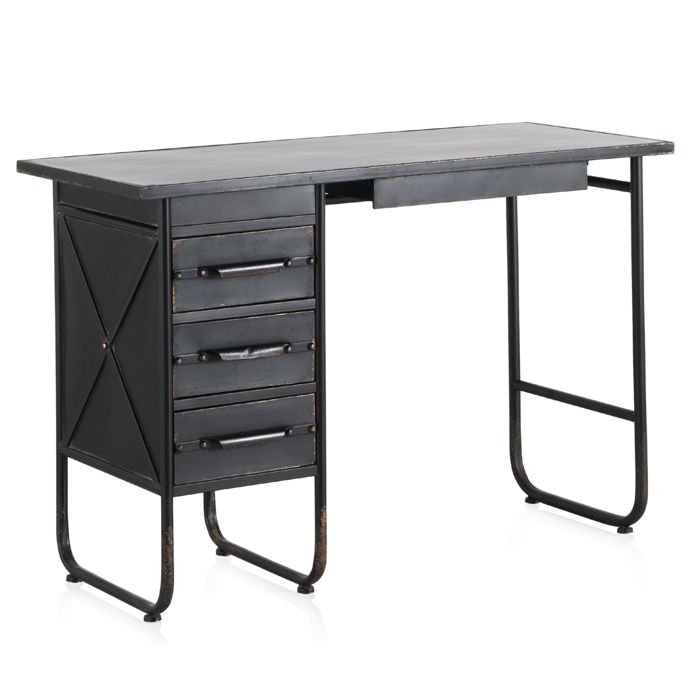 Bureau 4 tiroirs structure métal - REF. 8697 Bureau 4 tiroirs structure métal - REF. 8697