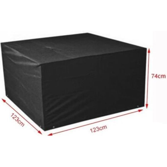 Housse de meuble de jardin étanche - carrée 123x123x74cm - résistant aux UV et imperméable Étiquette