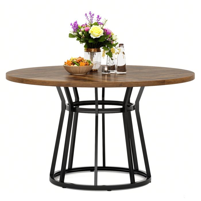 Table de salle à manger ronde 120 x 75 cm Table de Cuisine Carrée pour 4 à 6 Personnes pour Salle à Manger Cuisine Salon