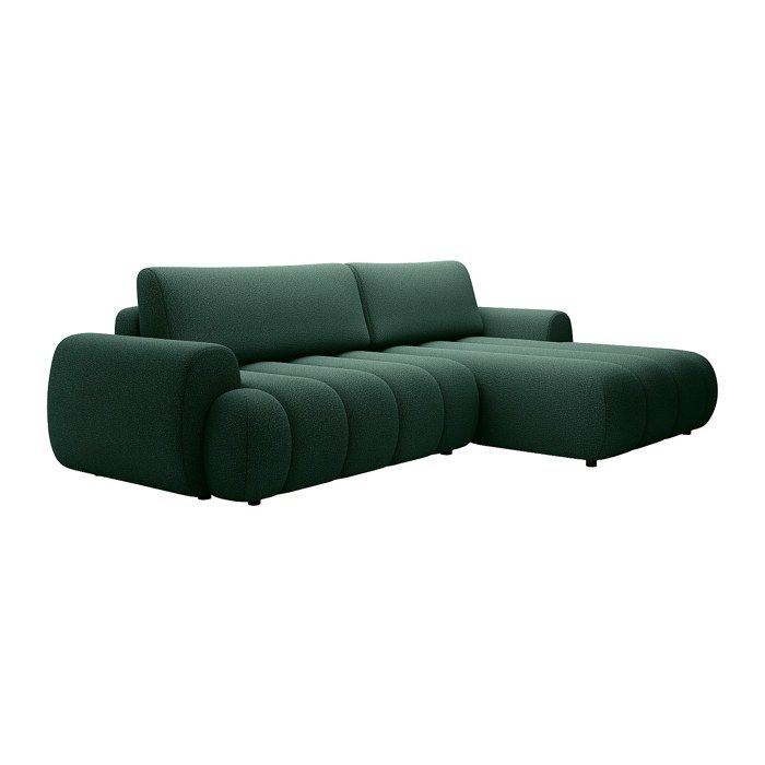 Canapé dangle droit convertible en tissu vert sapin FRIDORA