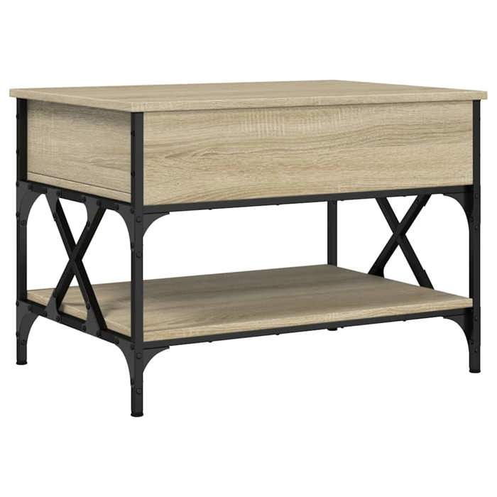 BONNIE®Table basse - Table à café - Grand espace de rangement - chêne sonoma 70x50x50 cm Bois dingénierie et métal FR218722