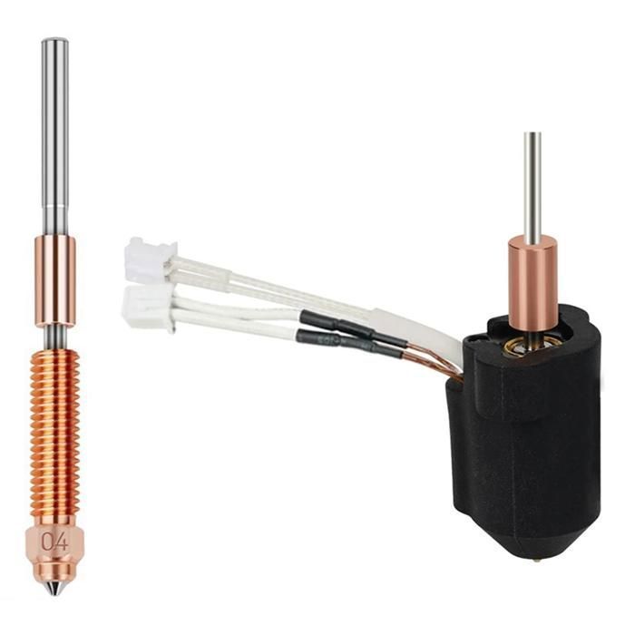 Lot De 2 Kits Hotend H2D Avec Buse 0.4mm Acier Trempé Pour Bambu Lab H2D A1 A1 Mini