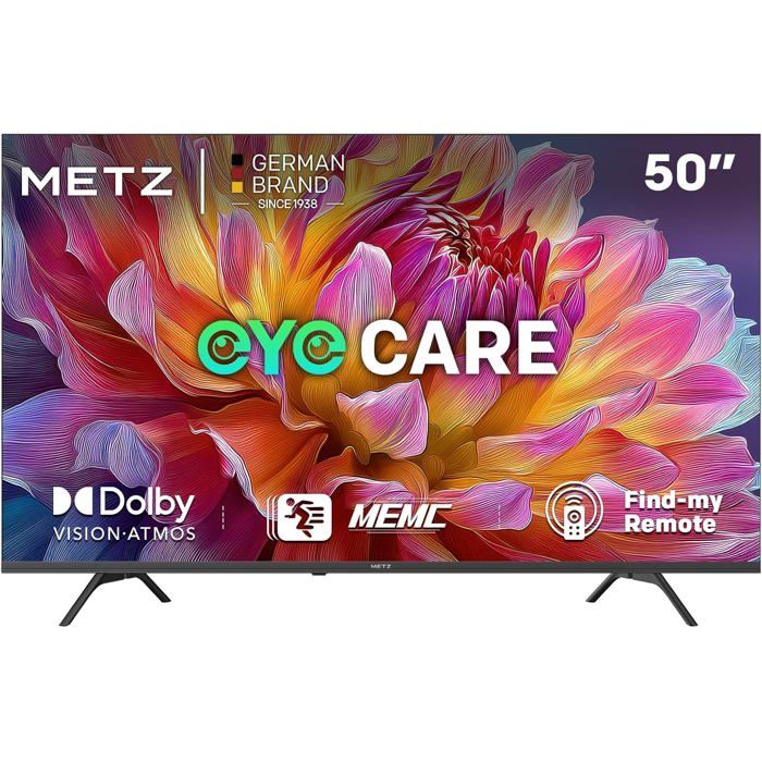 Télévision Metz 50 Pouces 4K UHD Smart LED HDR10 Dolby Audio