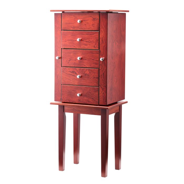 Armoire à Bijoux - DUOKU - PY-2502SS - Miroir Rabattable - 4 Tiroirs - Design Contemporain