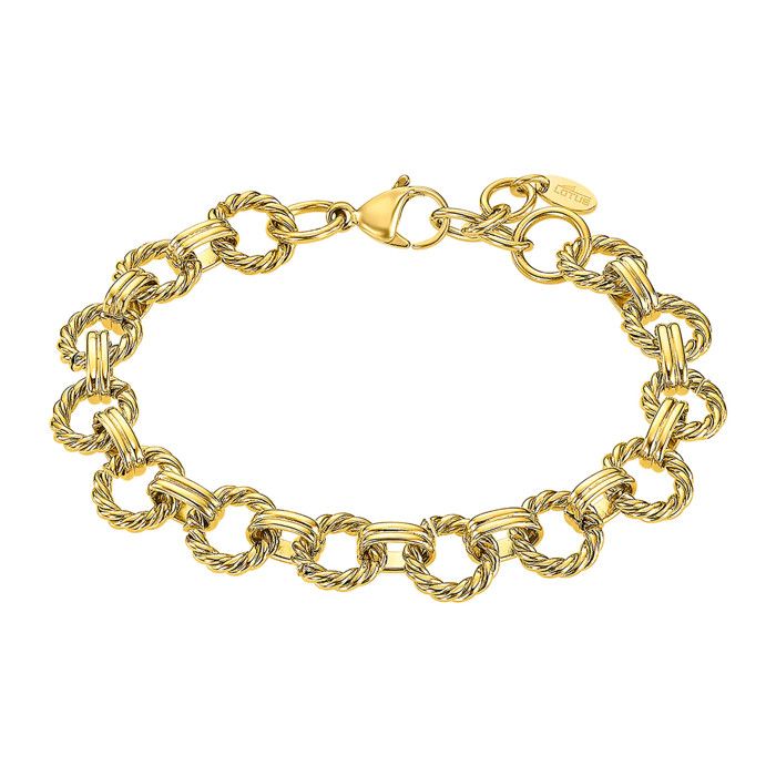 LOTUS Bracelet femme acier inoxydable doré – maille jaseron ajustable 17–19 cm LOTUS Bracelet femme acier inoxydable doré – maille jaseron ajustable 17–19 cm