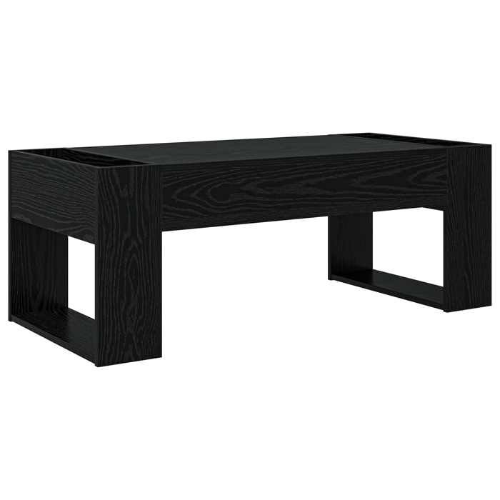 En PromotionTable basse(1 PC) - SHIELD - Support 30 kg - table du canapé - Chêne noir 110x50x41 cm Bois dingénierie T55054