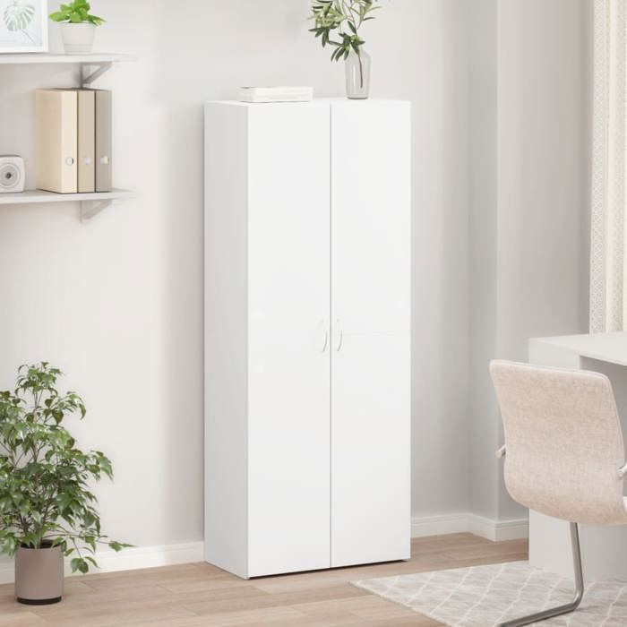 En PromotionArmoire de classement - ABOTT@ Placard bureau/Armoire haut - blanc 60x32x153cm bois dingénierie 777226