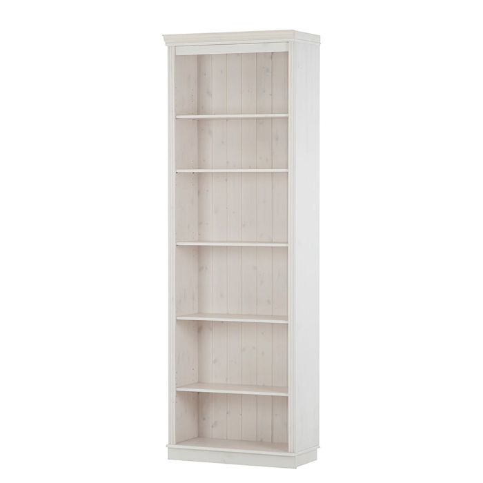 Anita-bibliothèque à 5 Étagères En Pin Blanc Anita-bibliothèque à 5 Étagères En Pin Blanc