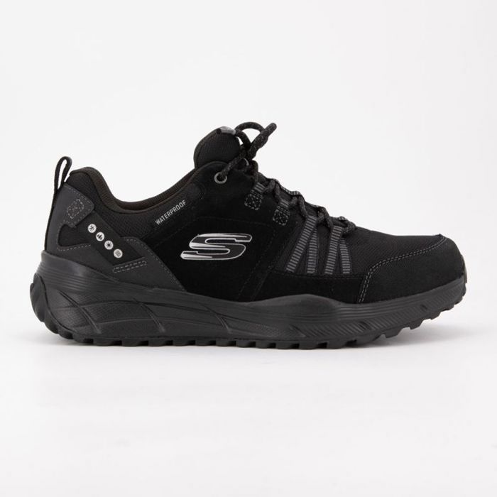 Skechers Baskets de sport noire en toile à lacets Homme SKECHERS