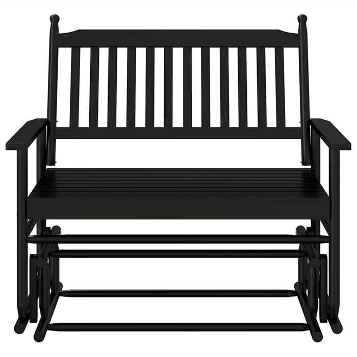 Fauteuil Allaitement - Noir - Banc balancelle noir - 2 PLACE - 118x70x1045 cm bois massif de peuplier F1626