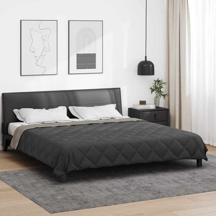 vidaXL Duvet complet toute lannée Gris clair et anthracite Microfibre 42025641 vidaXL Duvet complet toute lannée Gris clair et anthracite Microfibre 42025641