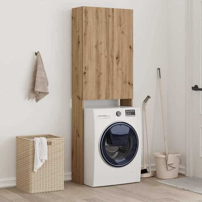Stable&Durable - chêne artisanal - Meuble pour machine à laver - Chêne artisanal - 64x255x190 cm - Accesoire lave-linge&sèche-linge