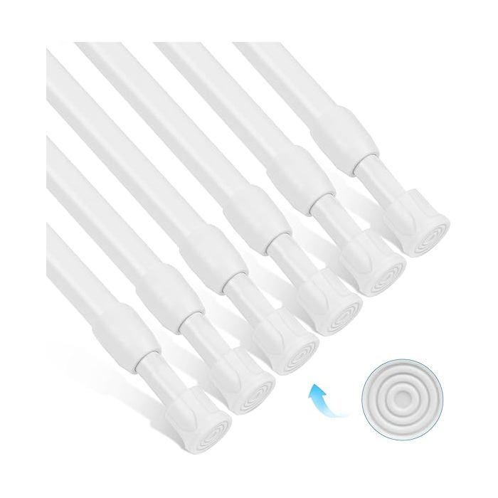 Tringle Rideau Extensible 6 Pièces Tringle à Rideau Flexible et Réglable Sétend et Se Rétracte 6 Pièces en 18-27 cm TRINGLE