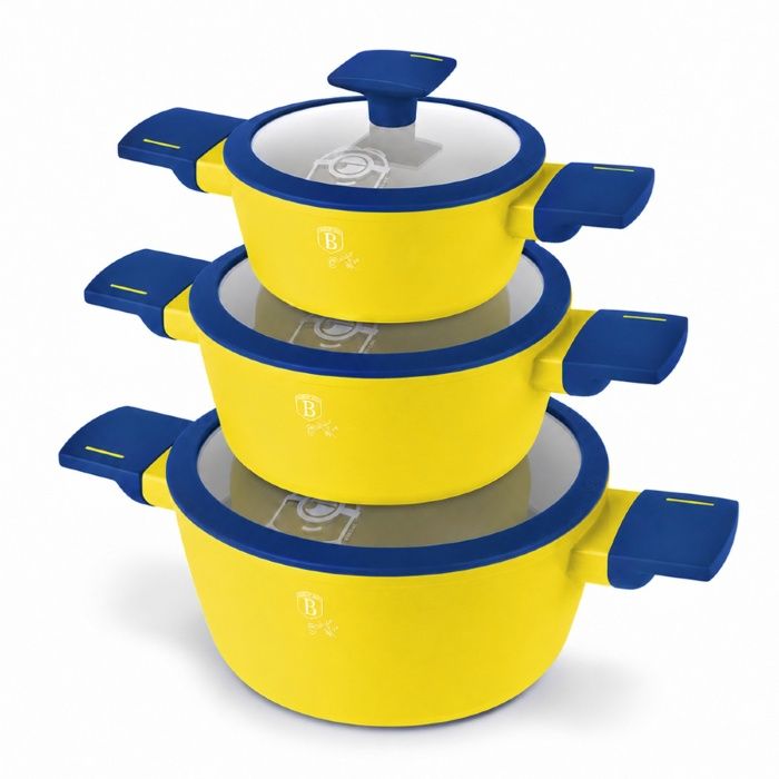 Lot de 6 casseroles à revêtement en titane 14-16-20 cm collection LES MINIONS