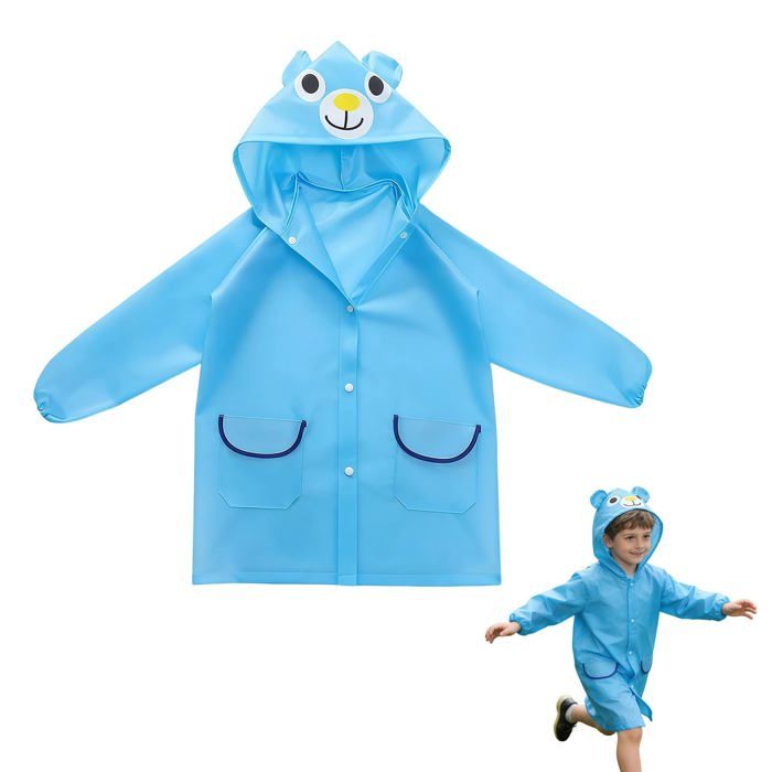 Imperméable à capuche pour enfants aux enfants de 3 à 7 ans mesurant de 90 à 130 cm pour lécole et les activités de plein air