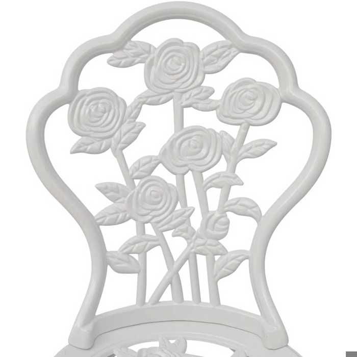 Lot de 2 chaises de jardin 41x49x81 5 cm en aluminium blanc - vidaXL - Charge 110 kg par siège - Résistant aux intempéries 551749