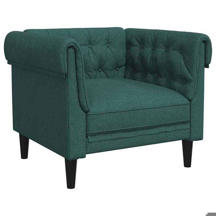 NEW Fauteuil Chesterfield vert foncé tissu Matériau doux et durable_48288