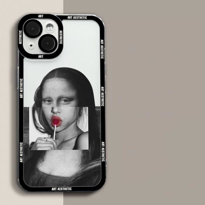 For iPhone 13 Pro - Great Art Aesthetic David Mona Lisa Clear Phone Case  Soft Cover - Cdiscount Téléphonie