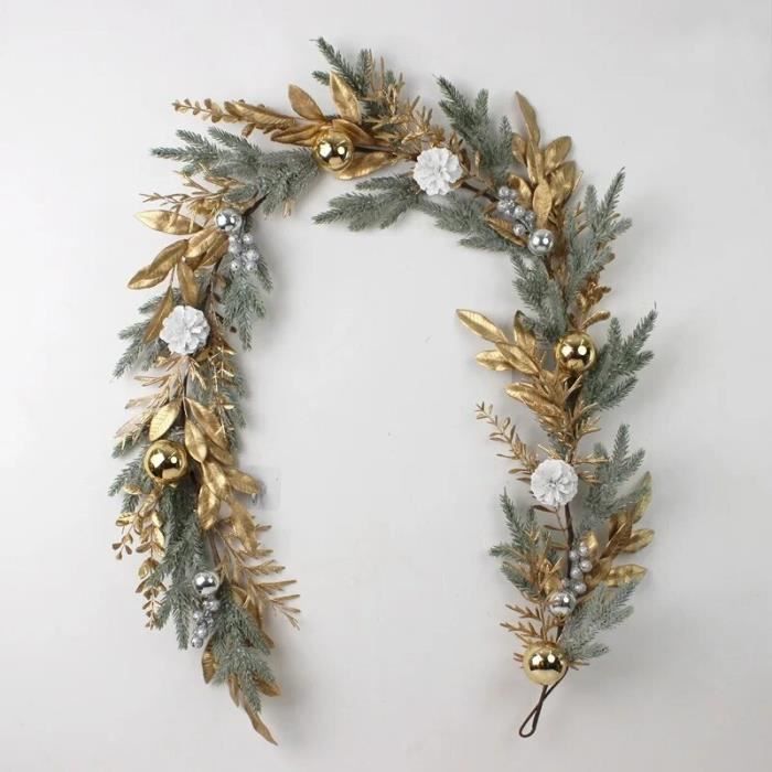 Couronne De Noël Avec Nain Et Lumières - Décoration Porte D'Entrée Père Noël Suspendue
