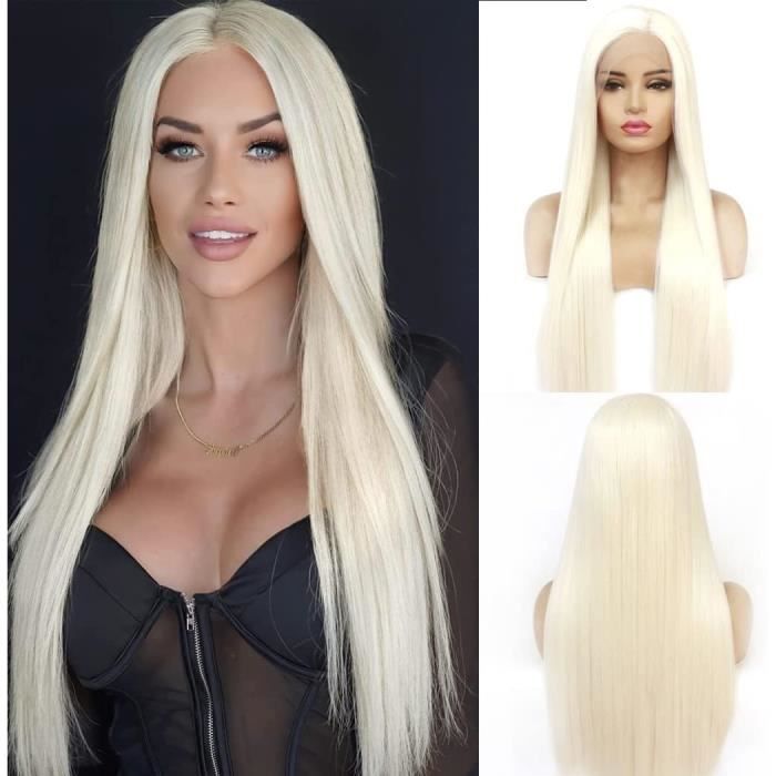 Perruque blonde platine shop longue