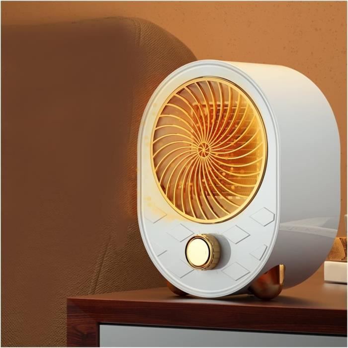 Petit Radiateur Soufflant De Bureau 350-400W - Chauffage D'appoint Compact (18x14 Cm), Réglable, Silencieux