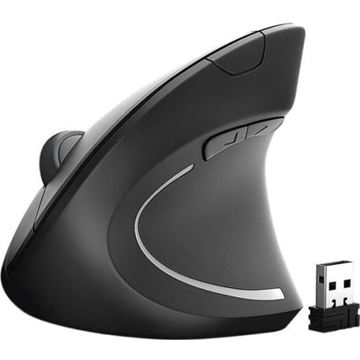 Souris verticale, souris ergonomique sans fil, souris d'ordinateur avec  2.4g portable mince optique sans fil souris silencieuse pour ordinateur  portable souris optique avec 6 boutons