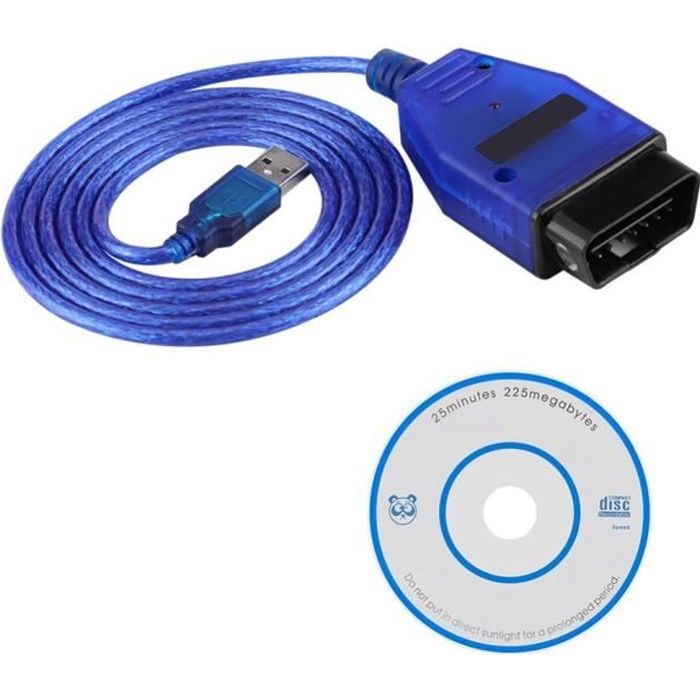 Voiture OBD2 outil d'analyse de scanner câble USB pour Audi VW VAG-COM KKL 409.1 Bleu - royalachat