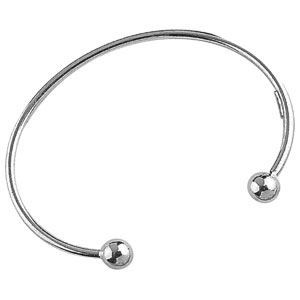 Bracelet Rigide En Argent 925/1000 - Déco Cannelure Relief, Poinçonné, Occasion