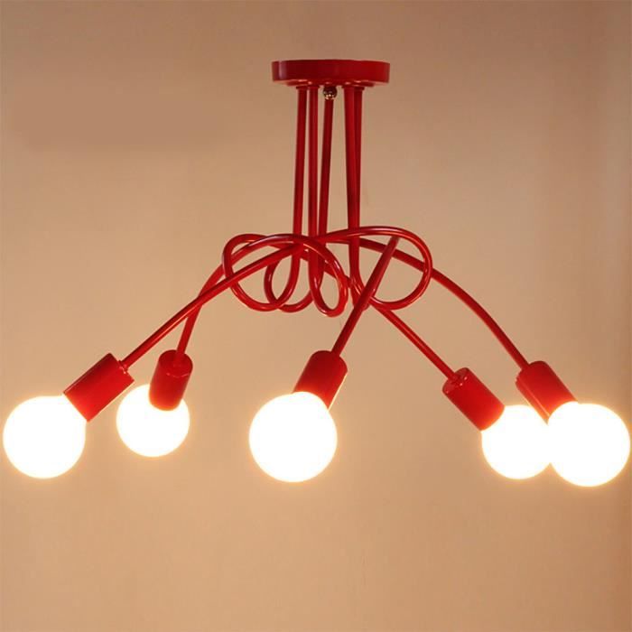 UNI Plafonnier 5 Spot LED Lampe de Plafond Suspension Luminaire Contemporain pour Salon Hôtel Restaurant