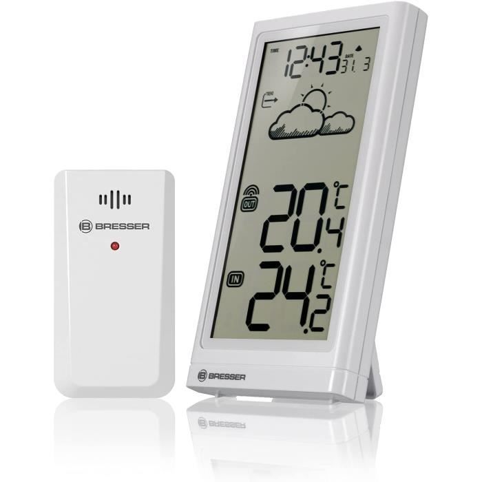 Meteo Temp Station météo sans fil avec capteur extérieur et écran extra Meteo Temp Station météo sans fil avec capteur extérieur et écran extra