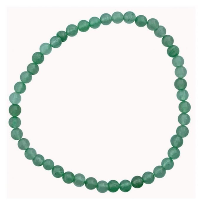 Bracelet - Aventurine - 4mm - Vert - Longueur 17cm - Pierres roulées grade AB