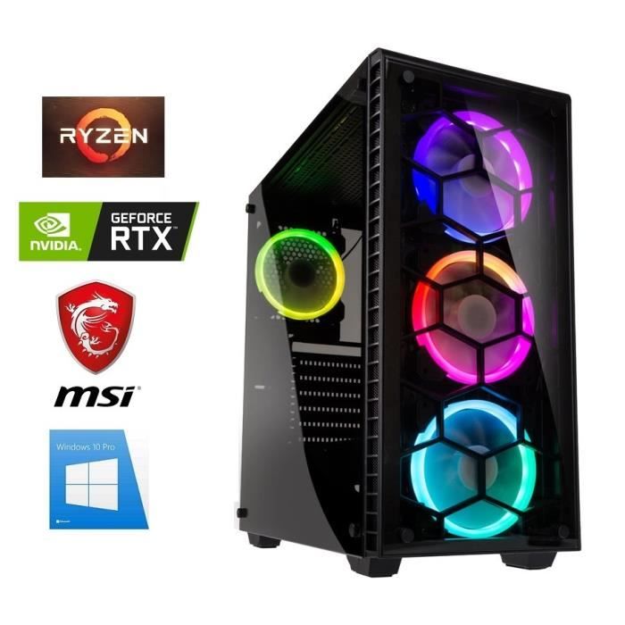 Top achat Ordinateur de bureau PC Gamer Ryzen 5 - GeForce RTX 2070 8GO - 16GO RAM - SSD 240GO + HDD 2000GO - WIFI - Observatory - Windows 10 pas cher