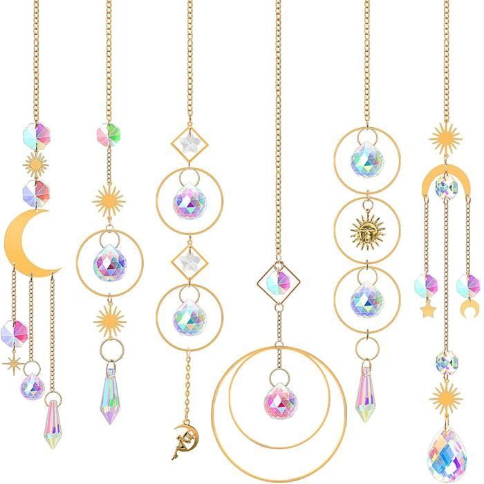Kit Attrape-Soleil Cristal 258 Pièces DIY - Décoration Suspendue Arc-en-Ciel Pour Fenêtre Et Jardin