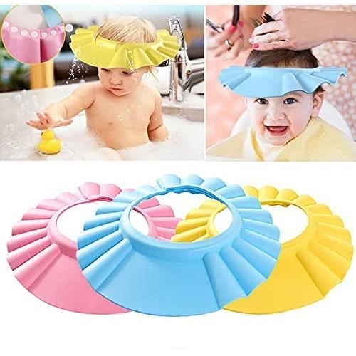 Bonnet De Douche Bébé - Protection Yeux/oreilles - Velcro Réglable - EVA Souple - Anti-eau