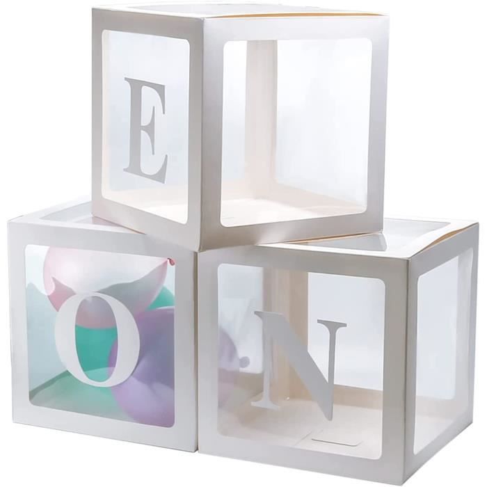 Boîtes Rangement Carrées Holay - Lot De 2 Cubes 30,5cm Blancs Transparents Pour Jouets