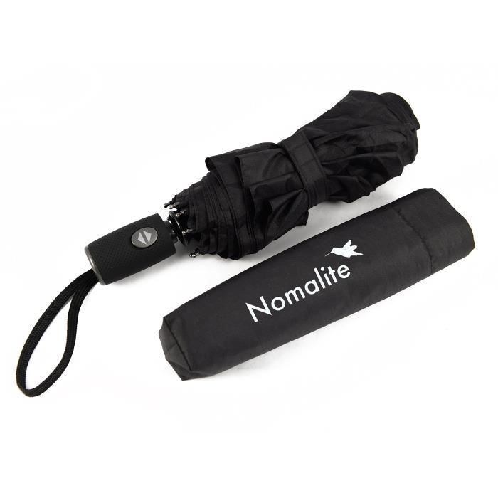 Parapluie invers/é coupe-vent de voyage parapluie automatique pliable compact pour ouverture et fermeture automatique noir