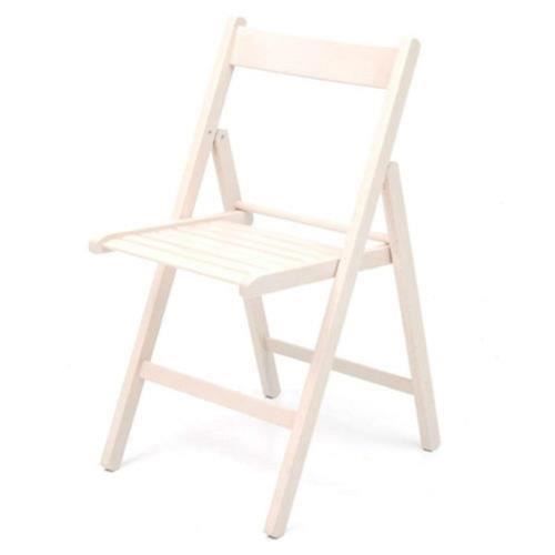 Chaise pliante en bois blanc - 2 personnes - Meuble de jardin