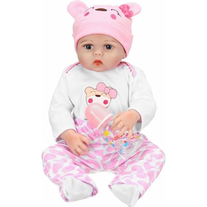 TEMPSA Silicone 55cm Poupée Poupon Réaliste Bébé Nouveau-Né Bébé Jouet  Cadeau Rose - Cdiscount Jeux - Jouets