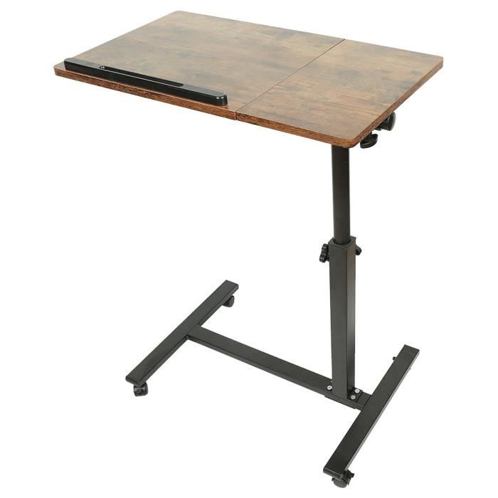 MEUBLE DE BUREAU-Bureau pour ordinateur portable QIFAshma®Table de Lit Portable à Roulettes