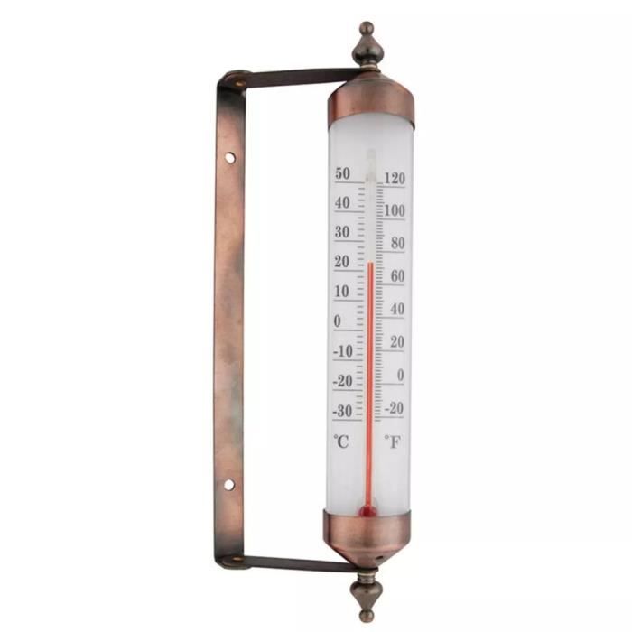 {LUXE}7421Magnifique Thermomètre de fenêtre Zinc Haut de gamme Moderne - Thermomètre extérieur 25 cm TH70