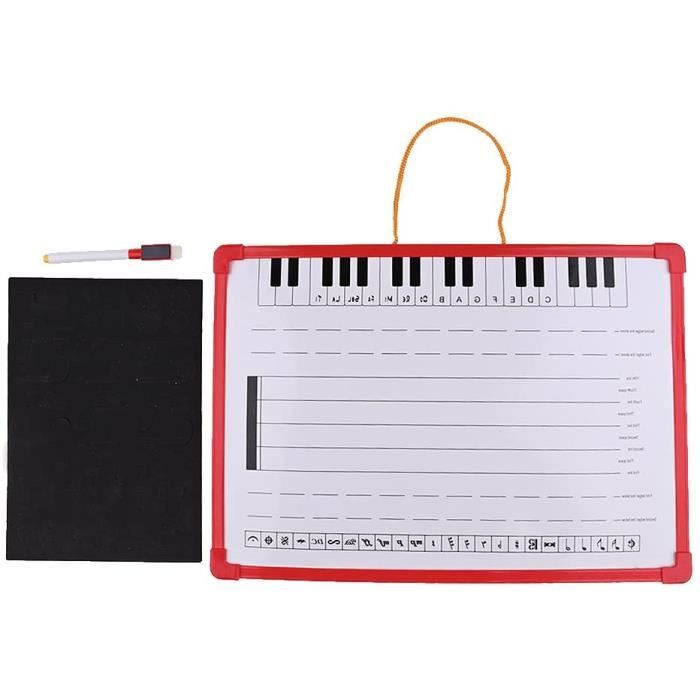 SOPOTUTU Tableau Blanc Musical Effaçable - Double Face, Magnétique - 44 X 30 Cm - Pour Cours Et Débutants